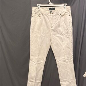 Ralph Lauren White Denim Jeans with Branded Button